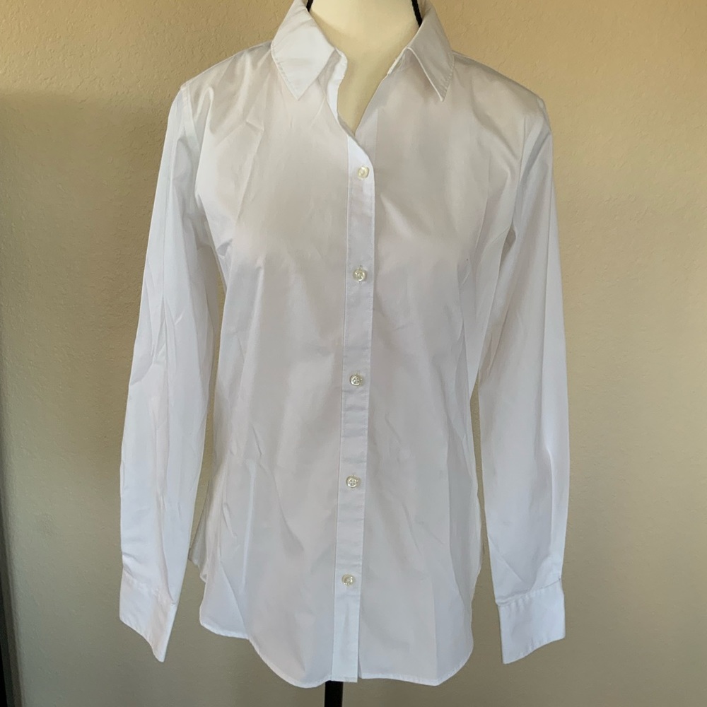 Women’s White Button Down Work Shirt